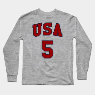 USA 5 Basketball Long Sleeve T-Shirt